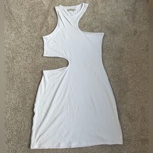 Abercrombie & Fitch White Asymmetrical Cut-Out Bodycon Dress